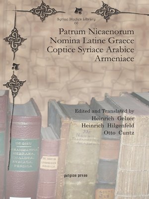 cover image of Patrum Nicaenorum Nomina Latine Graece Coptice Syriace Arabice Armeniace